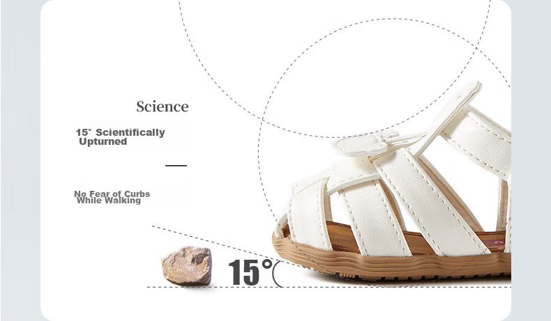 Katetu Children's Sandals, Girls' Summer Walking Shoes, Princess Shoes, for Ages 1-6, Boys' Closed-Toe Soft-Soled Baby Sandals XZ36 16