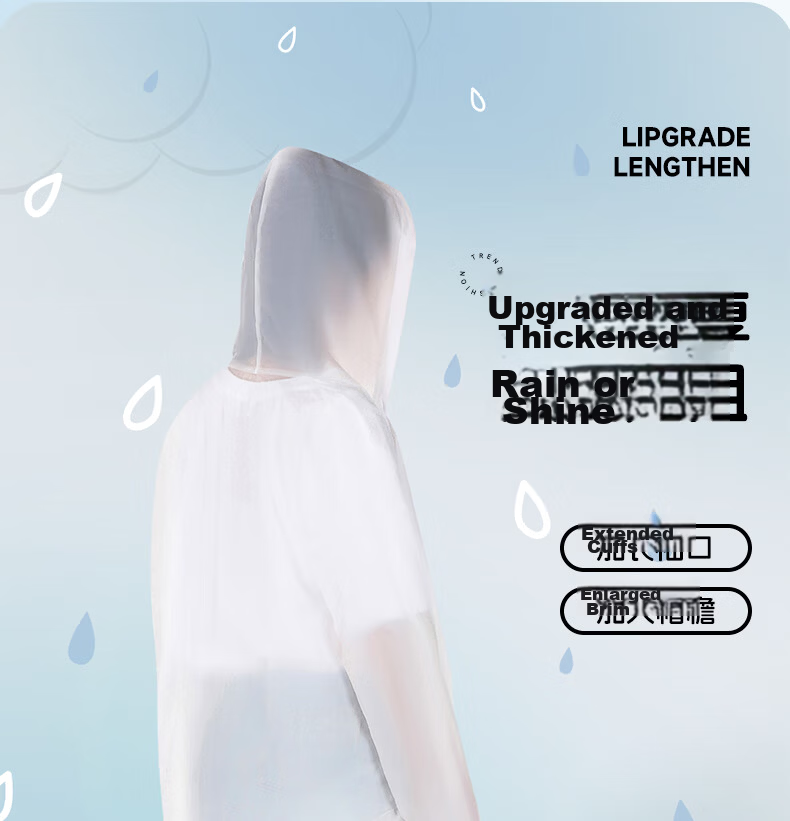 Siwangongli Disposable Raincoat, Outdoor Adult Long Full-Body Storm Protection, Essential for Hiking And Travel, Portable Outer Wear Poncho 4