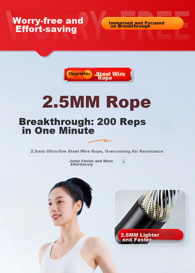 XTEP Speed Jump Rope Steel Wire Middle School Exam Competition Special Lightweight Double Under for Students Adults Fitness Weight Loss 2