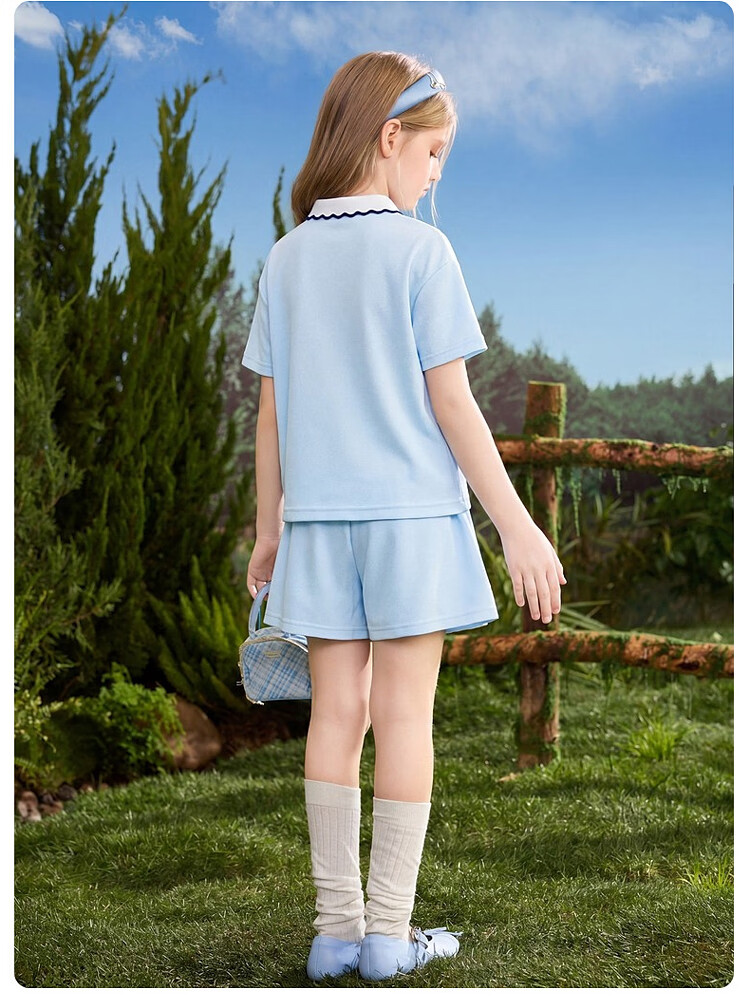 ASK JUNIOR Kids Summer Textured Sleeveless Vest Top and Girls Wide-Leg Shorts Two-Piece Set 22