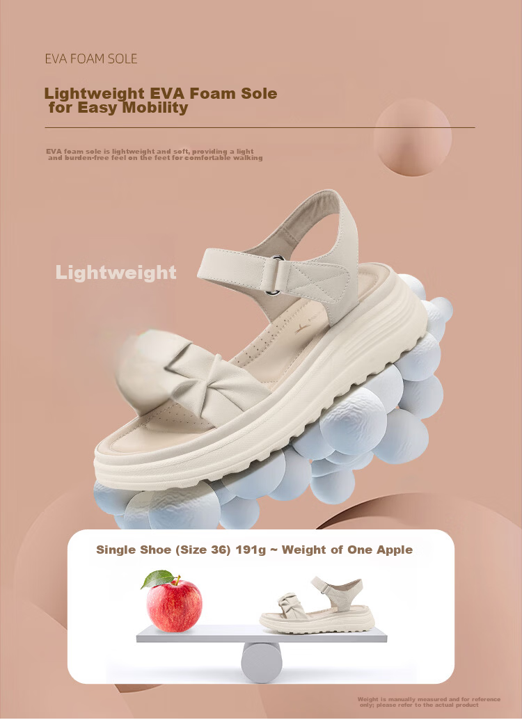 Red Dragonfly Women's Sandals New Thick Sole Casual Platform Soft Sole Lightweight Commuter Mom Shoes WTK265712 Beige Size 38 5