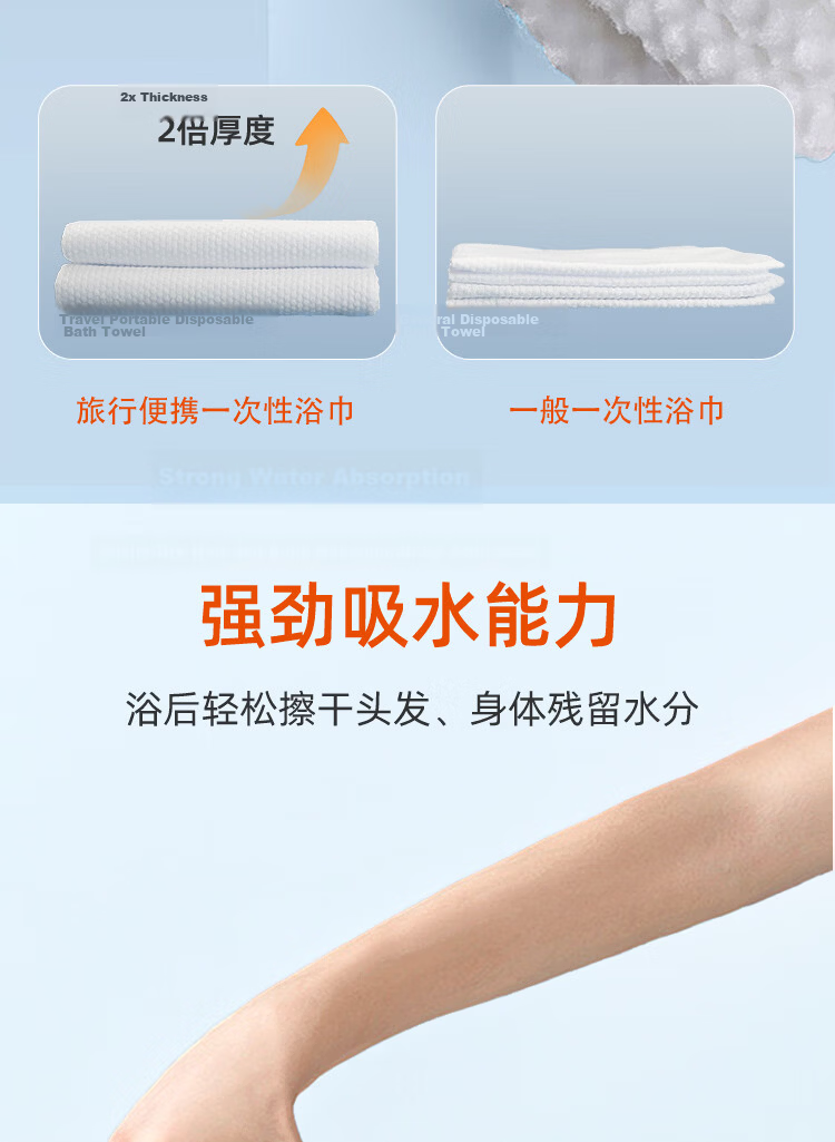 MUJI Disposable Bath Towels Thickened Large Size Travel Bath Towels Individually Packaged 6-Pack 8