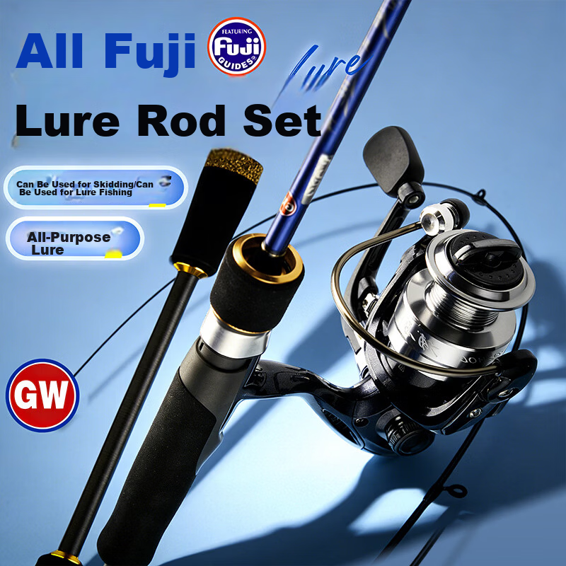 GW 1.8m Water Color Liangchen ML Versatile Spinning Lure Rod Set with Straight Handle Reel Seat Fishing Rod