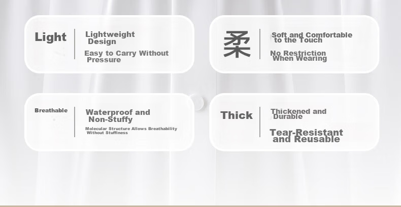 Baicaoyuan Disposable Rain Shoe Covers Waterproof Non-Slip Transparent Thickened Durable High-Cut Rain Boots 20 Pieces 7
