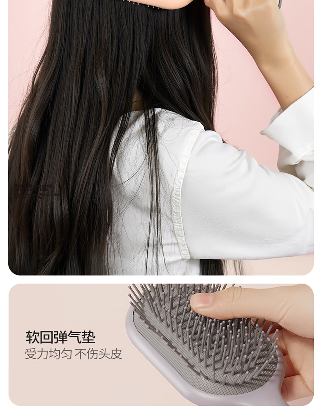 MINISO Comb for Wet And Dry Use, Scalp Health Massage Comb, Hair Styling Comb, Gift, Pink 5
