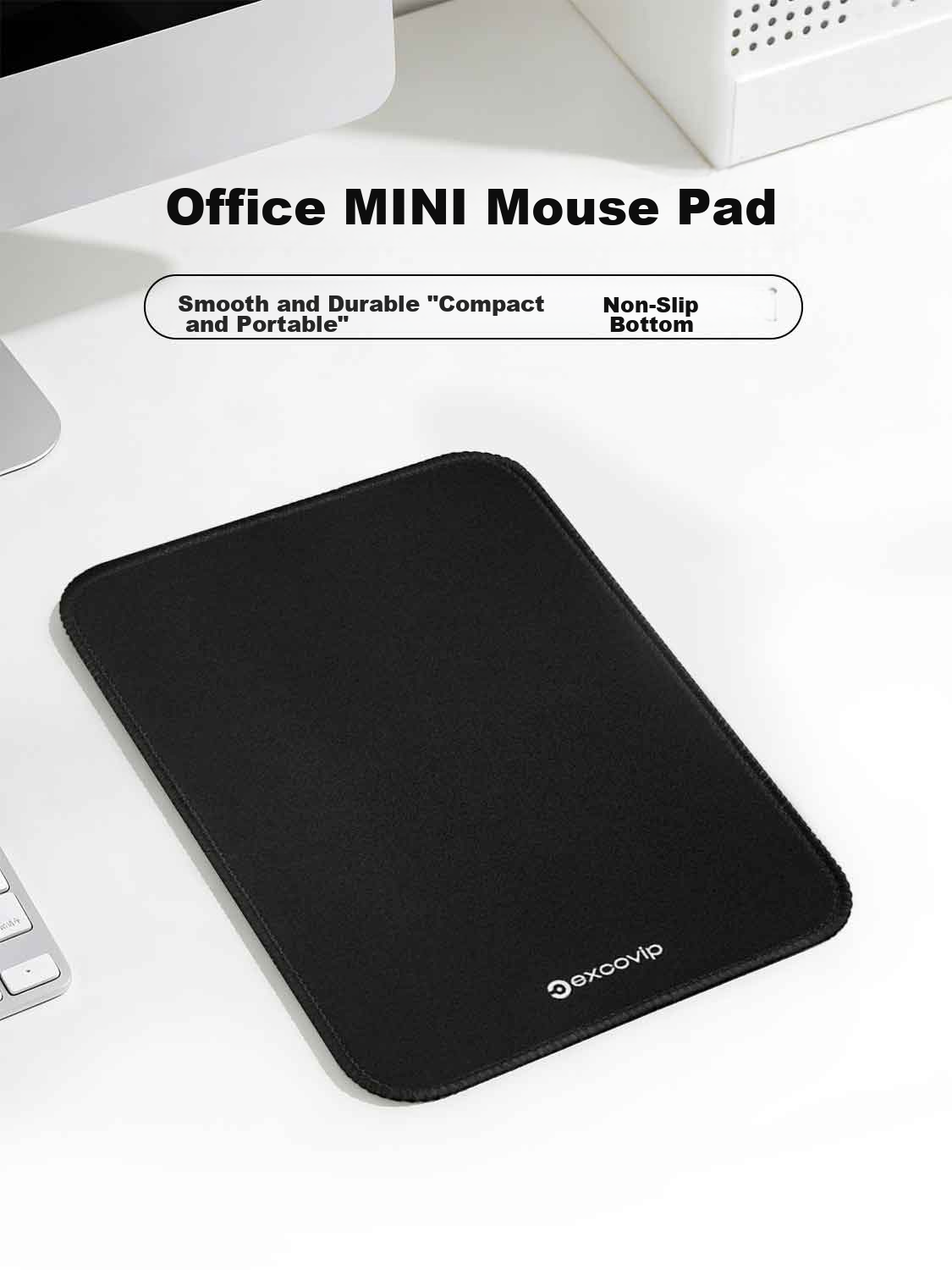 EXCO Light Green Small Square Mouse Pad Edge-Lined Computer Office Portable Desk Mat Gaming Mouse Pad Keyboard Game Cute Small Desk Mat Washable 0595 3