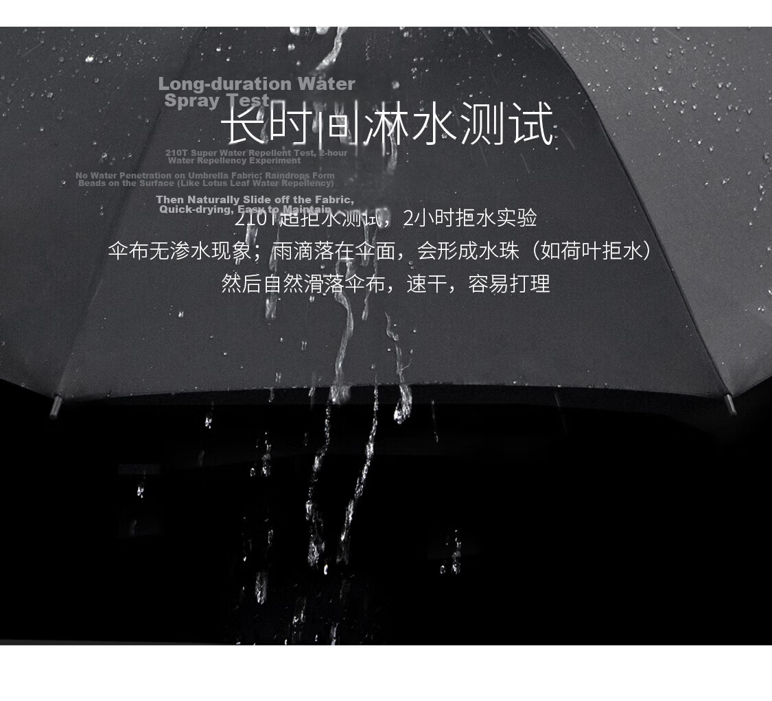 Meebordi Large Reinforced Thickened Sturdy Windproof Long Handle Heavy Rain Business Semi-Automatic Umbrella Customizable 11