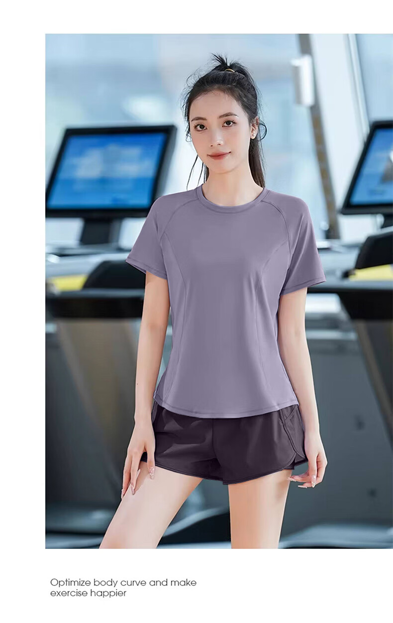 VICTORIATOURIST Women's Sports Set for Outdoor Morning Runs, Fitness Wear, Indoor Short-Sleeve Yoga Outfit, Gym And Hiking Running Clothes 13