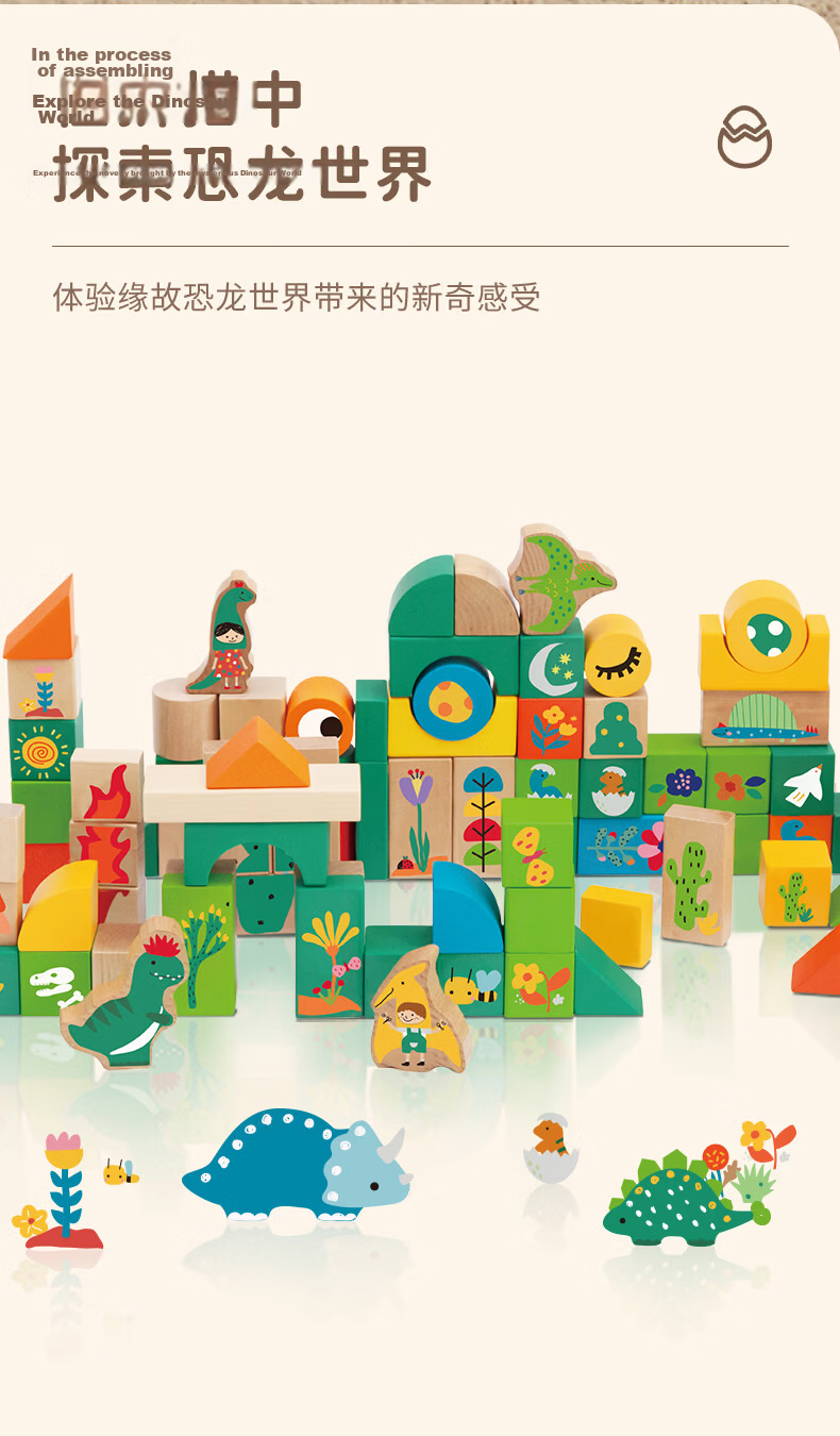 Classic World Wooden Toddler Toys Large Building Blocks for Boys and Girls Teething Infant Birthday Gift 4