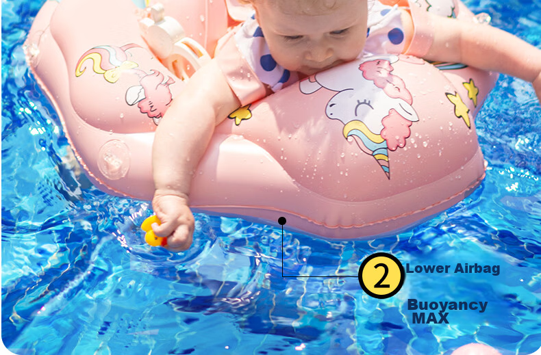 SwimmingBaby New Thickened Inflatable Underarm Sunshade Anti-Tip Swimming Float Ring for 2-Year-Old Baby Girls 7