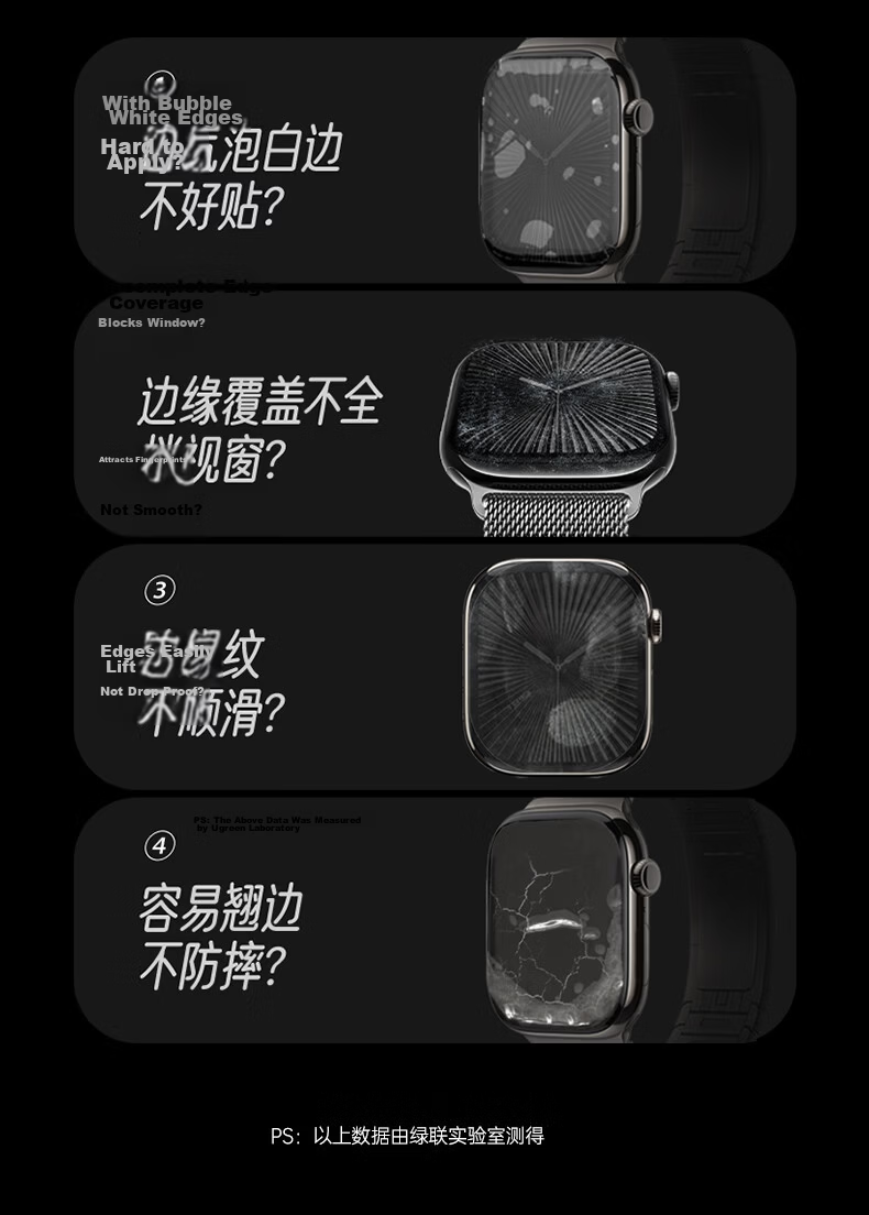 Ugreen S11 New Upgraded Nano Film Apple Watch S11/10 Screen Protector Dust-Free Scratch-Resistant Durable Film 2