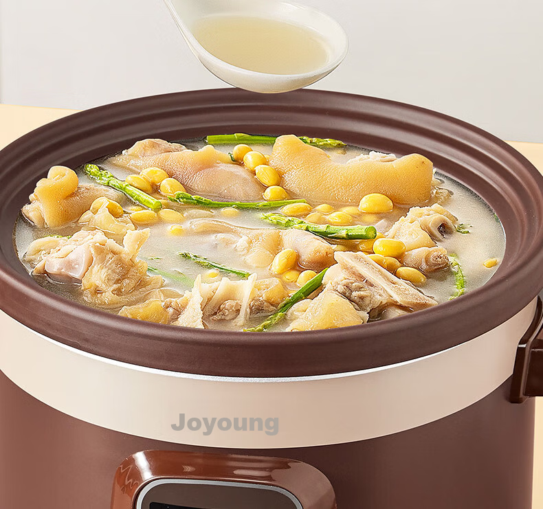 Joyoung Quick-Stew Electric Stew Pot, Electric Clay Pot Stew Cup, Purple Clay Pot, Bird's Nest Stew Cup for Porridge, Direct Stewing Large Capacity Multifunctional Pot with Reservation And Keep-Warm Function GD630 10