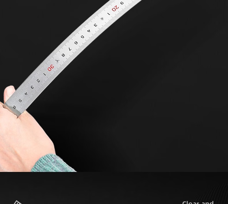 Deli 100cm Stainless Steel Straight Ruler, Measuring And Drawing Scale Ruler with Conversion Chart, Office Supplies, 8460 4