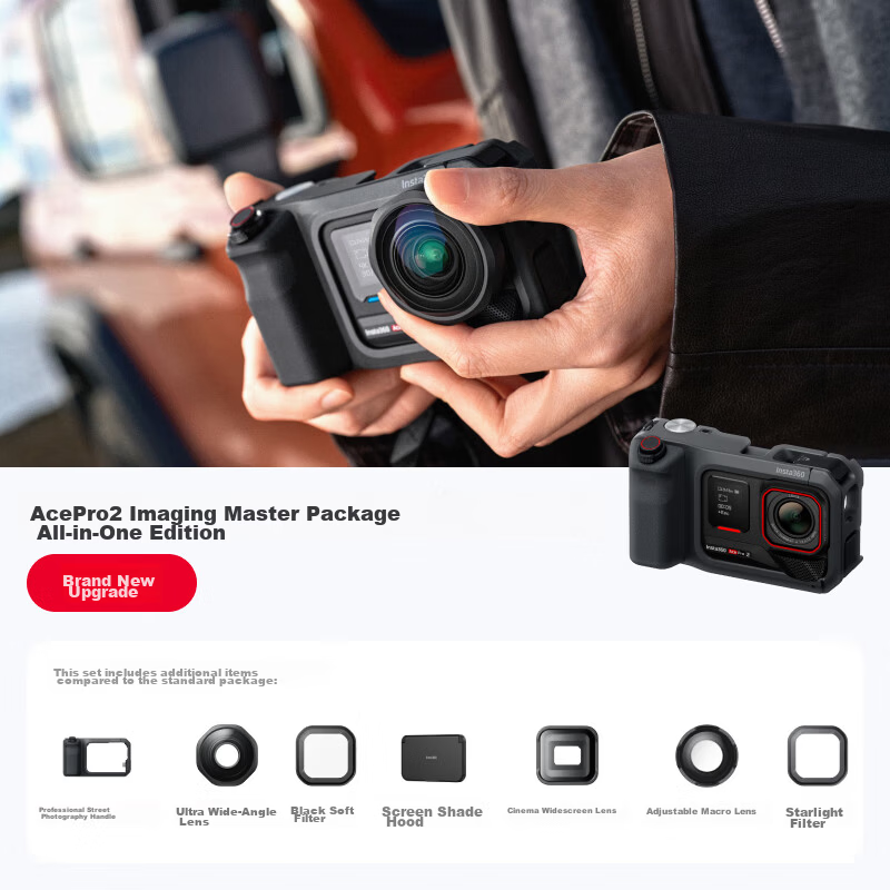 Insta360 Ace Pro 2 Image Master Kit - Flagship 8K Action Camera with Leica Lens, Street Photography Vlog, Photo Printing, All-in-One Master Edition
