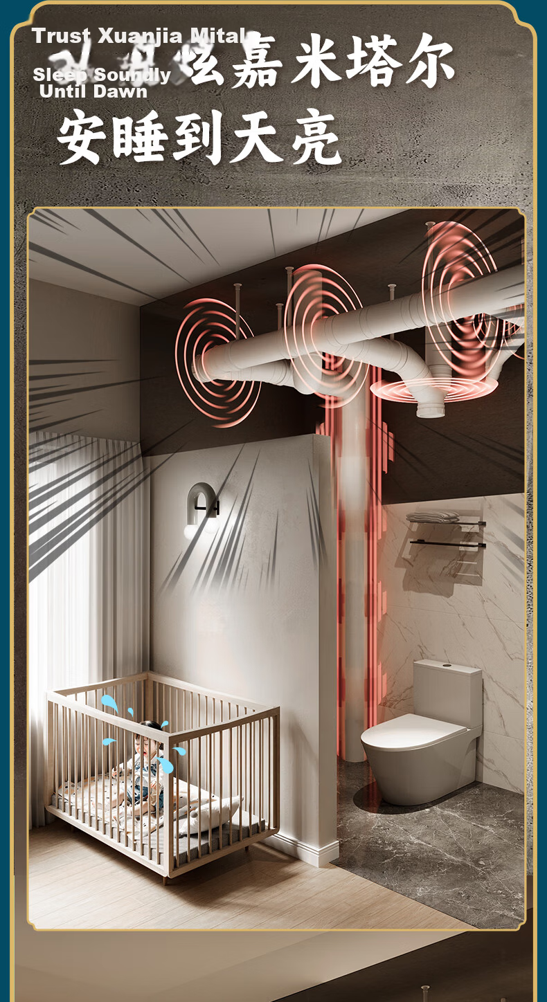 Jiandao Soundproof Cotton Wrap for Drain Pipes 110 Type Bathroom Toilet Drainage Pipe Noise Reduction Cotton 4
