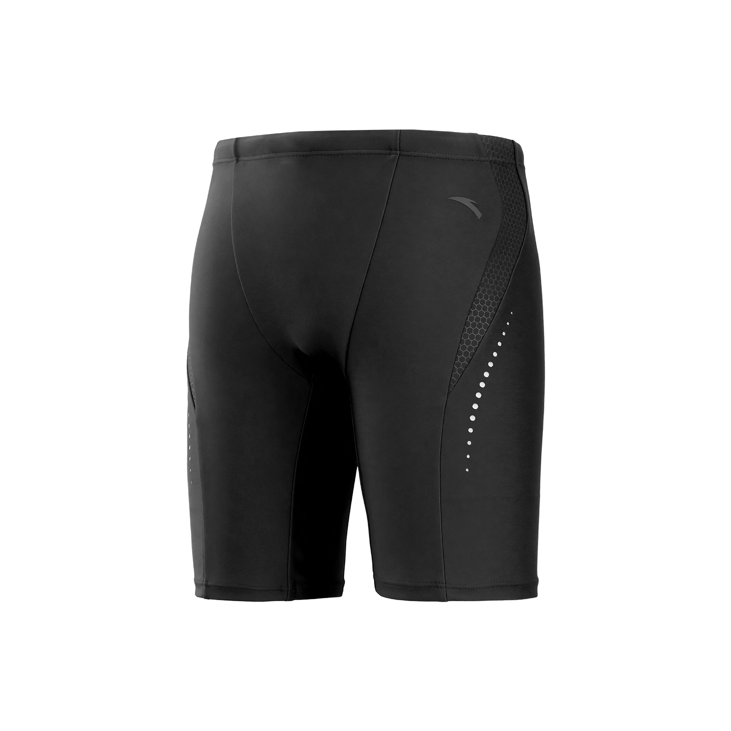 ANTA Men's Swim Trunks Chlorine-Resistant Large Size Comfortable Quick-Dry Knee-Length Minimalist Professional Racing Swimsuit Black M
