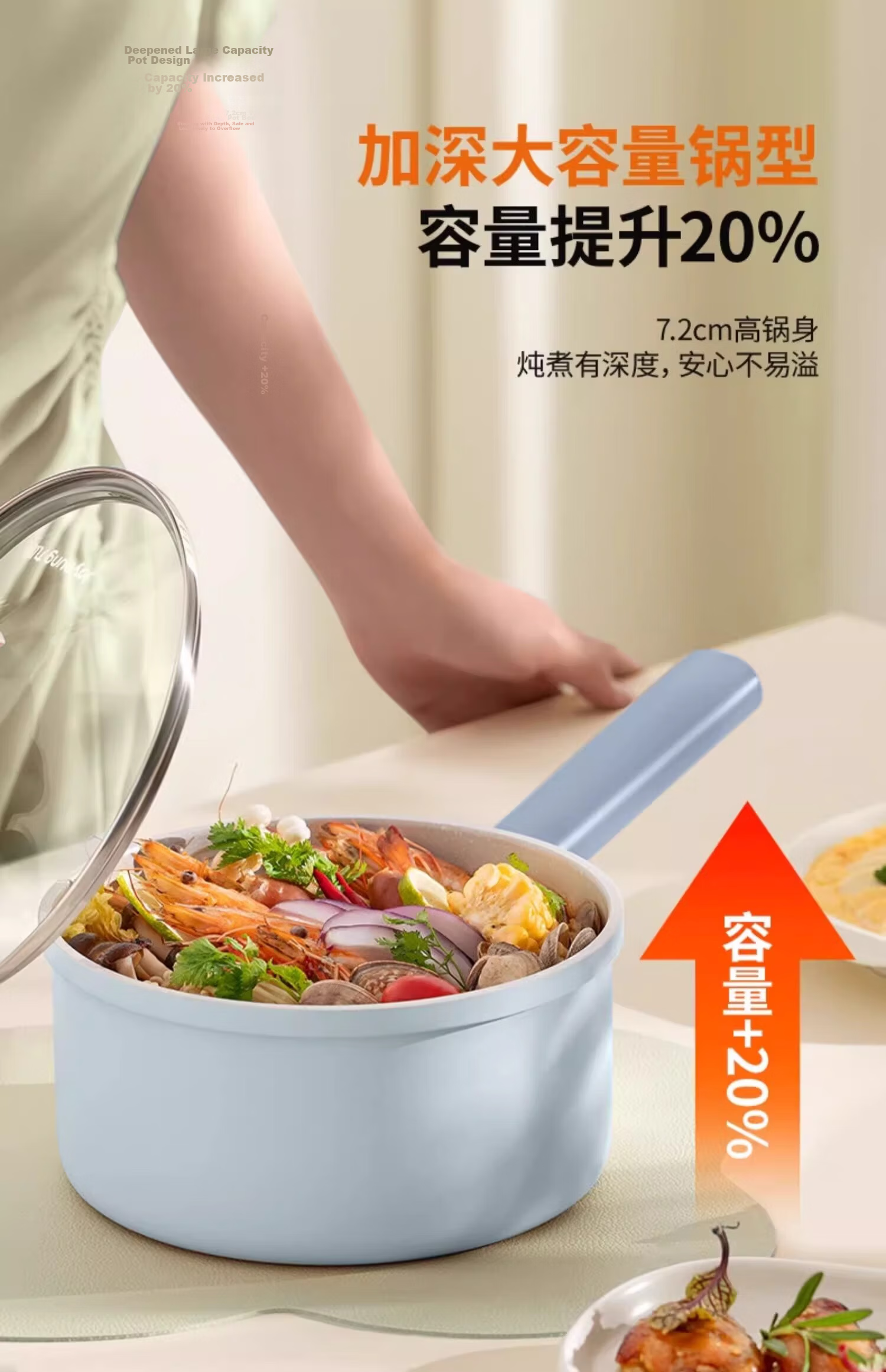 Joyoung Milk Pot, Maifanshi Color Non-Stick Pan, Ramen Pot, Baby Food Pot, Compatible with Gas And Induction Cookers, 18CM 5