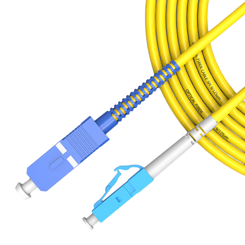 AUCAS Telecom-Grade SC-LC Single-Mode Single-Core Fiber Optic Patch Cable, Home Fiber Optic Extension Cord, Optical Transceiver Pigtail, 3 Meters, ACLC03S1S