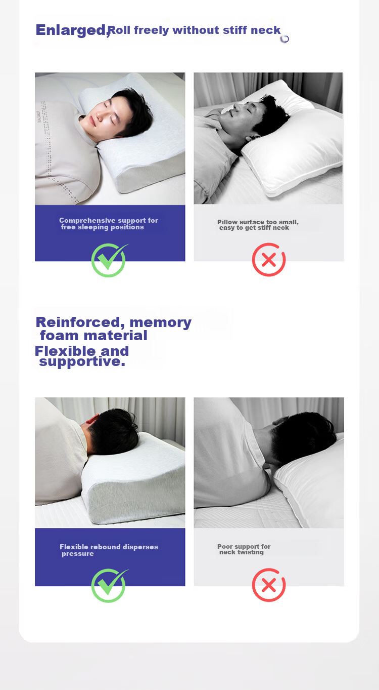 AiSleep Men's Extra Large Thick Memory Foam Pillow for Tall and Strong, Side Sleep Neck Support, Deep Sleep Cervical Pillow 5