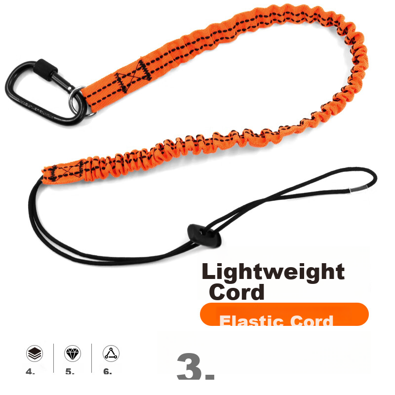 Baige Anti-Fall Safety Rope High-Altitude Work Fall Protection Elastic Retractable Rope Orange CW677166 2