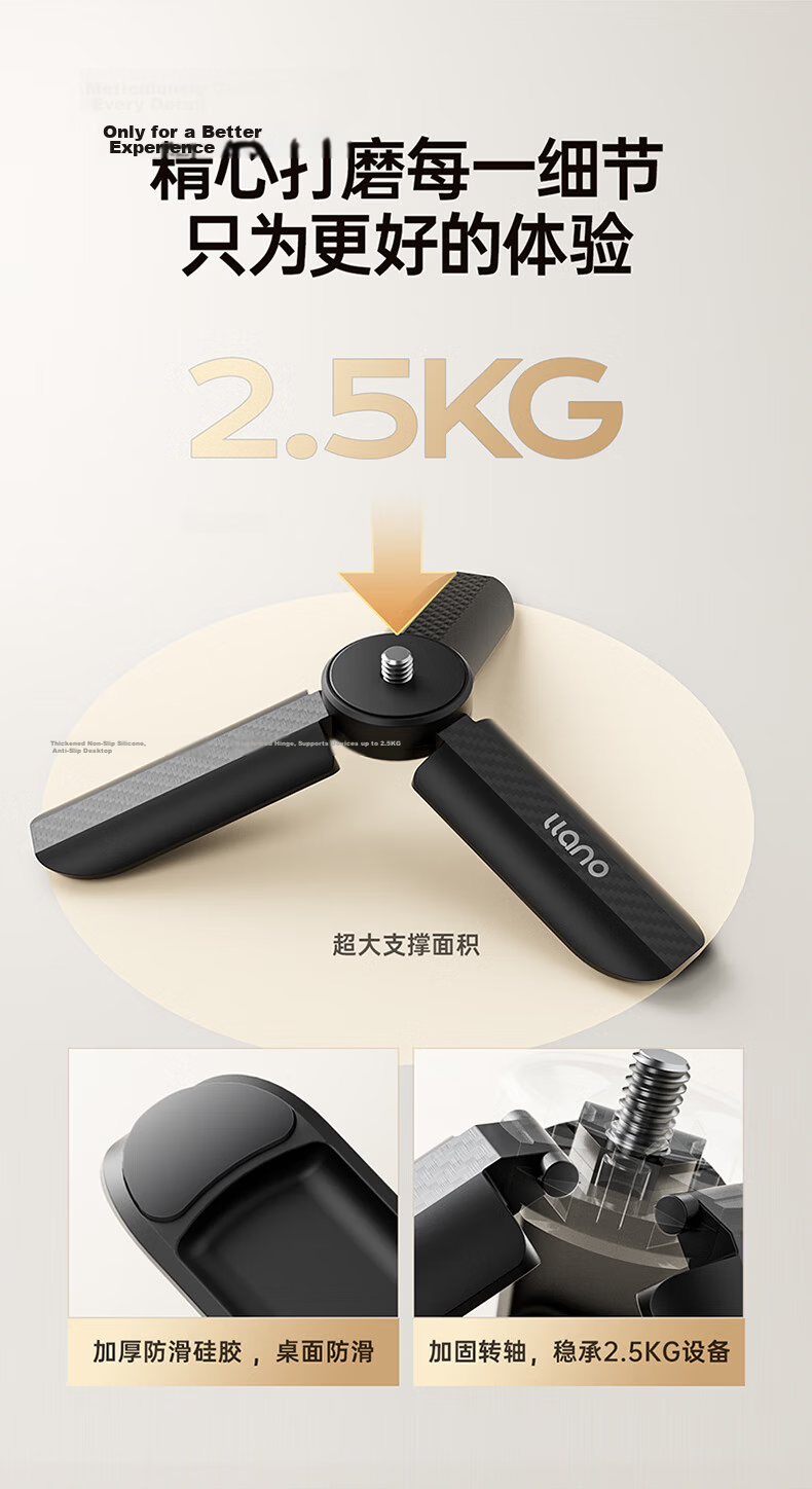 Llano Mini Desktop Tripod Stand for DJI Pocket 4P/3 Gimbal Camera Extension Rod Handheld Osmo Selfie Stick Portable 3