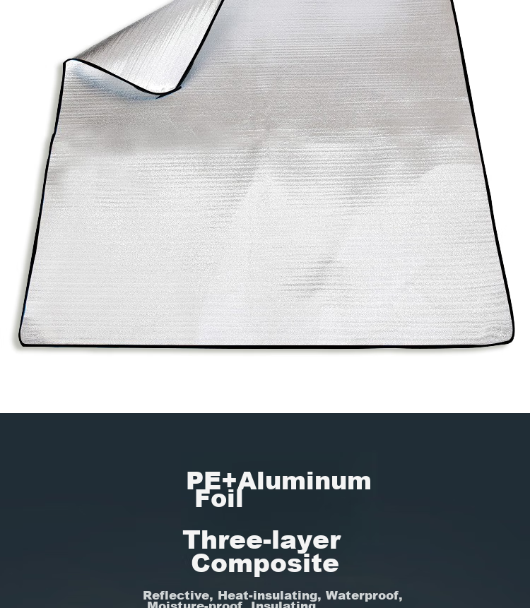 JAJALIN Moisture-Proof Mat, Waterproof Tent Pad, Outdoor Thickened Picnic Mat, Double-Sided Aluminum Film Crawling Mat, 150CM X 200CM 4