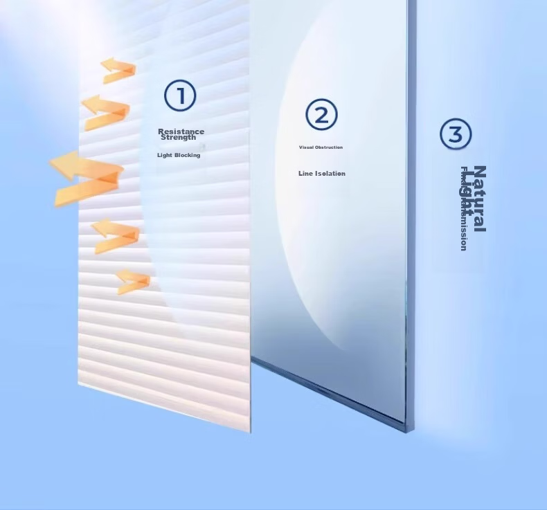 Jinlongxing Imitation Blinds Window Glass Privacy Film Bathroom Toilet Frosted Non-Transparent Light-Transmitting 0.45x2m 7
