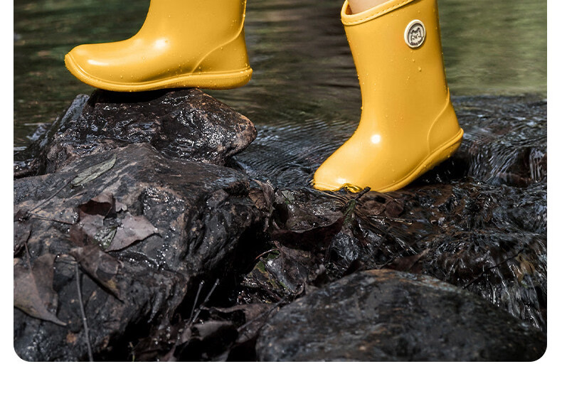 Nido Bear Kids Rain Boots Baby Non-Slip Waterproof Shoes Boys Girls School Shoes YX2518 Size 17 50