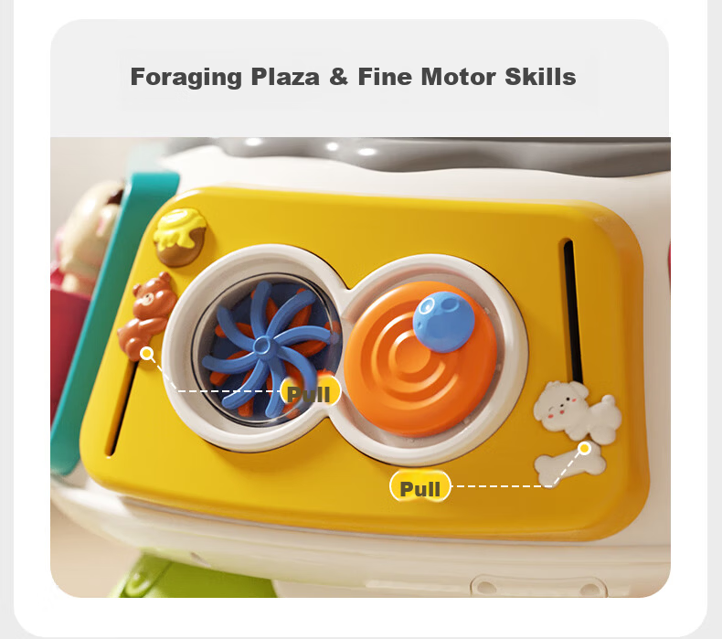GOODWAY Early Education Treasure Box Activity Table 1-3 Years Old Baby Educational Toy Six-Sided Cube Children's Birthday First Year Gift 21