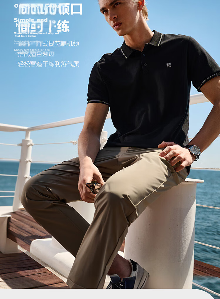 FILA Official Navigator Polo Shirt 2026 Summer Men's Cool Short Sleeve Sports T-Shirt Business Casual Top 6