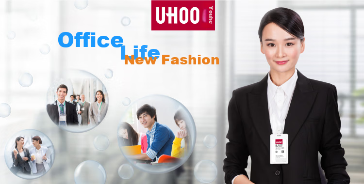 UHOO Work Badge Lanyard ID Card Holder Lanyard Factory Badge Chest Card Strap Width 1.0cm Dark Blue 6pcs/Pack 6737 10