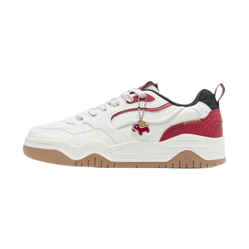 Xtep Haobai | Men's National Trend Sports Skate Shoes Breathable Soft Elastic Wear-Resistant White Sneakers Simple Versatile Shoes for Men