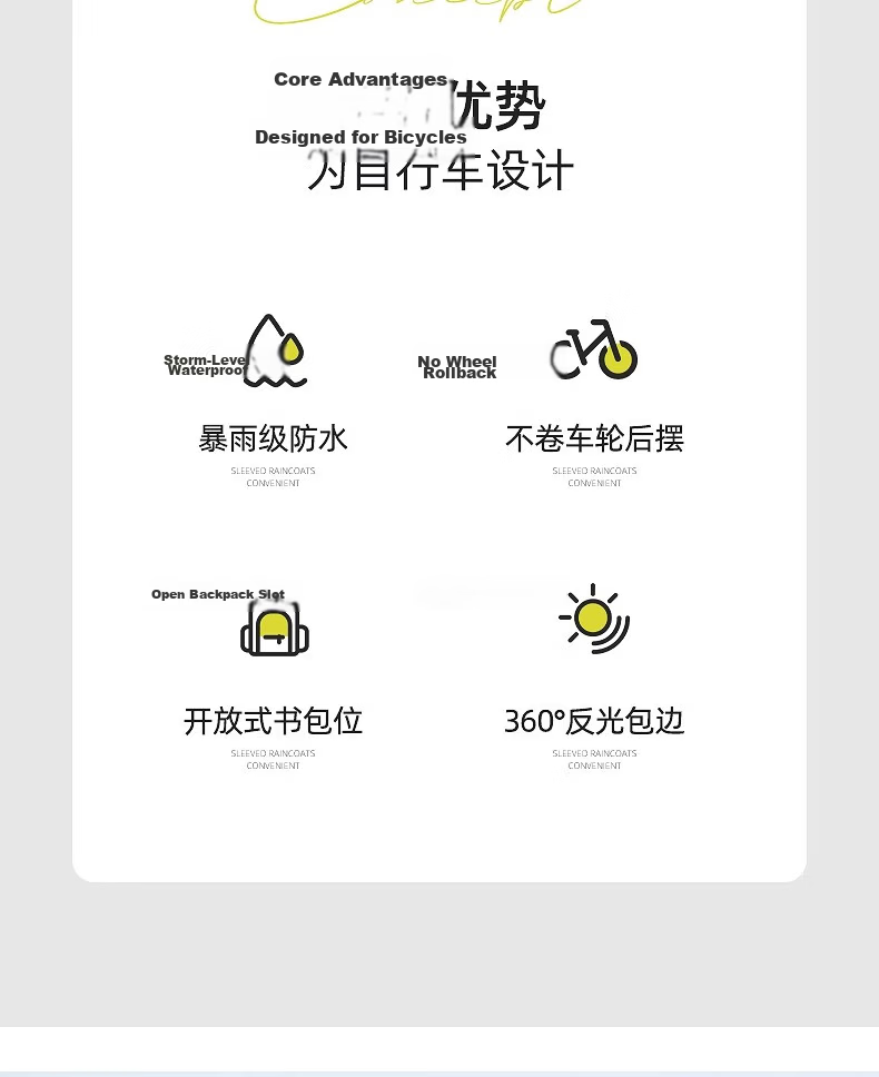 Beimei Bicycle Raincoat, One-Piece Full-Body Storm Protection, Cycling Wear for Delivery Riders, School Uniform for Middle School Students, Specialized Rain Poncho 3