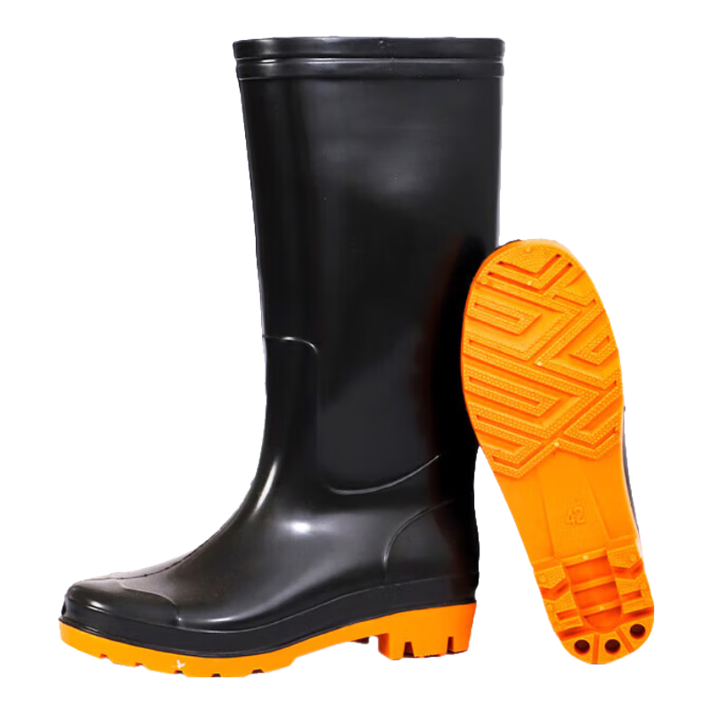 Minggu Rain Boots High Tube Size 41 Non-Slip Wear-Resistant Waterproof Work Shoes for Men CW046900