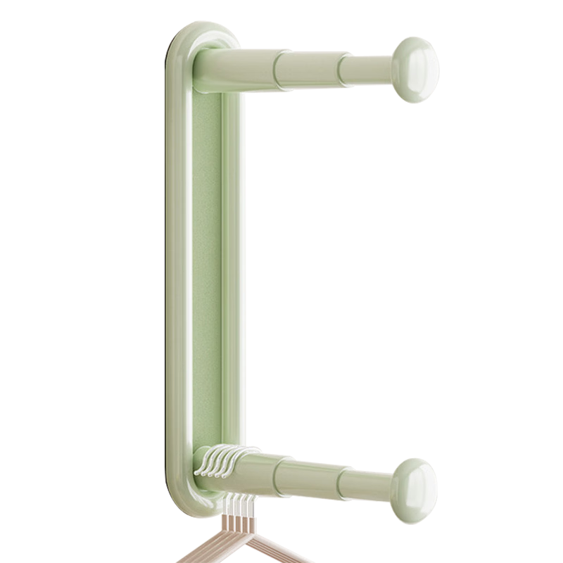 Baicaoyuan Balcony Clothes Rack Storage Organizer, Wall-Mounted Hanger Rod, No Drilling Required, Home Use Wall-Mounted Clothes Rack Storage Shelf, Gree