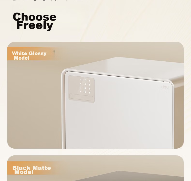 Deli Safe 26th Anniversary New Home Safe Supreme 30cm Password Unlock Small Security Box Anti-Theft Piggy Bank Automatic Door Opening AE224 White 14