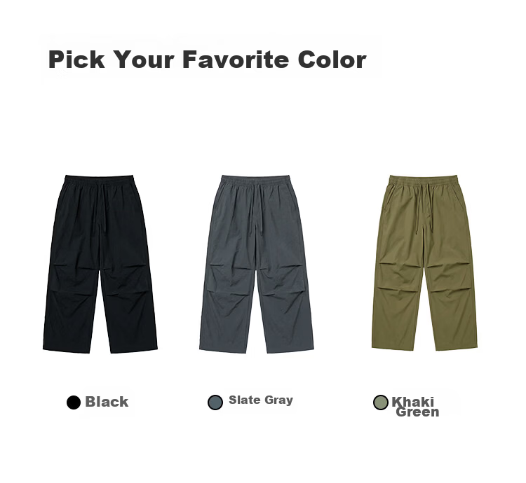 JD Original Casual Pants, Cargo Pants for Women, Loose Wide-Leg Trousers, Outdoor Hiking Climbing Pants, Parachute Pants, Black, L 13