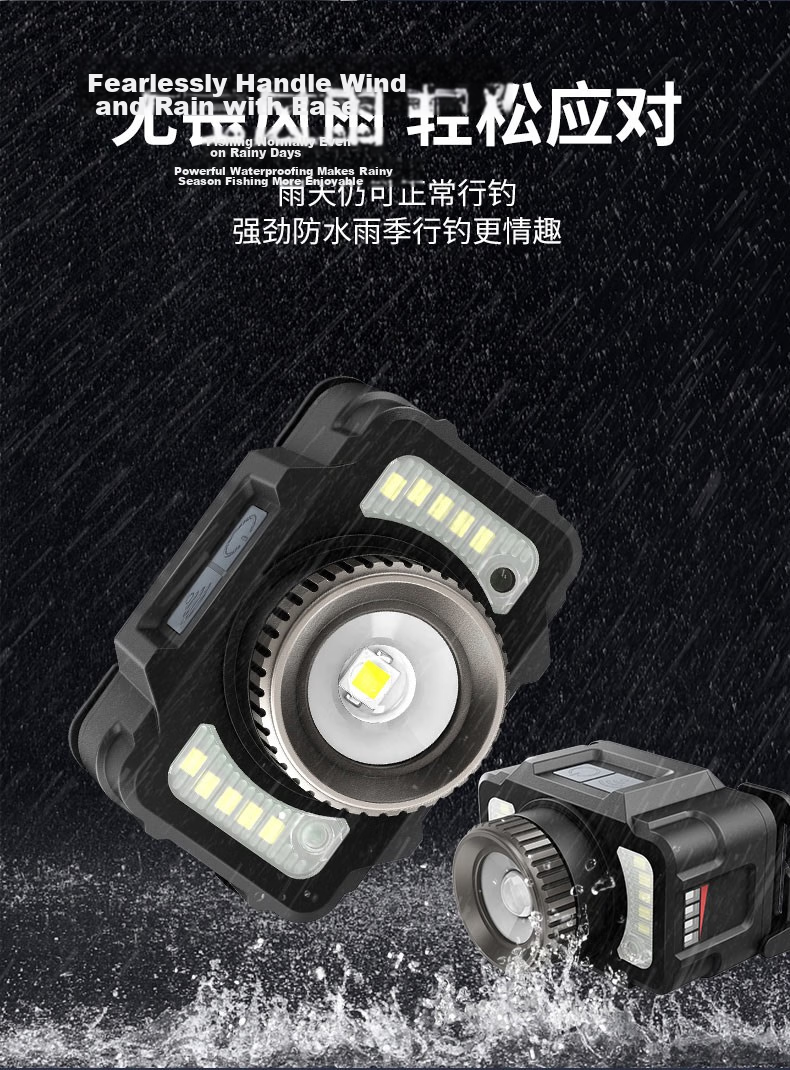 EWPLIRE WASP Headlamp Fishing Night Sensor Long Battery Life Head-Worn Cap Clip Light Beachcombing Strong Bright Rechargeable Outdoor 14