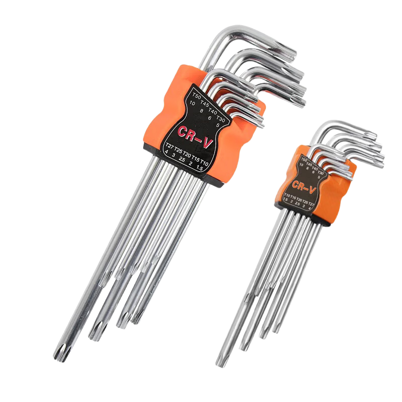 Bingyu Hex Key Wrench Set Plum Blossom Phillips Screwdriver 9-Piece Set (Extra Long + Medium Long)