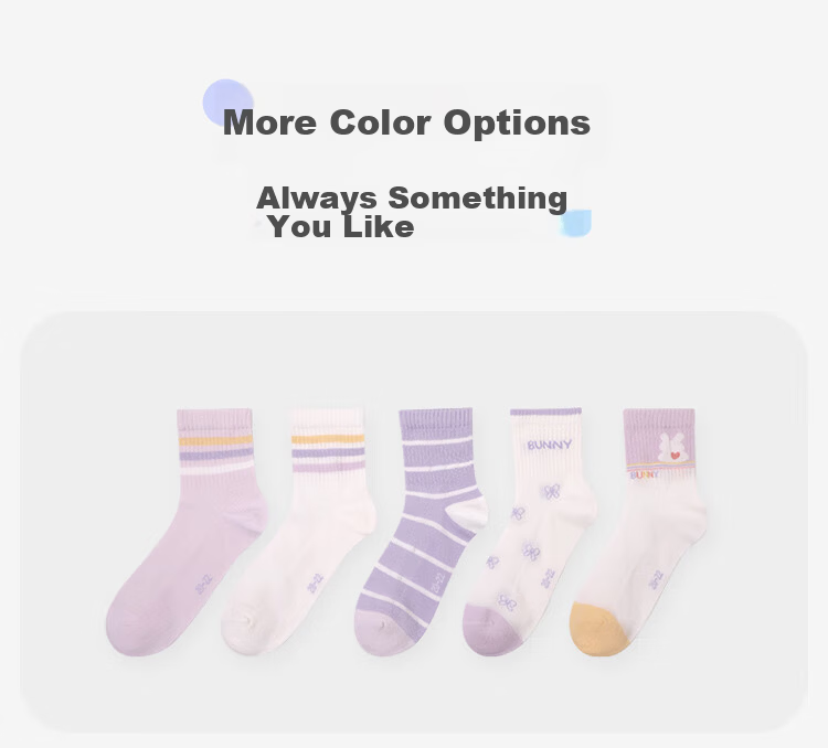 Jiusuiban Long Staple Cotton Children's Socks Girls Spring Summer Mesh Thin Mid-Calf Antibacterial School Sports Socks for Older Kids 7A 10