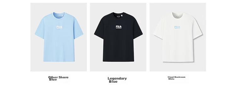 FILA Official Yi Yangqianxi Men's Knitted Short Sleeve Shirt 2026 Summer Casual Loose Cool Round Neck T-Shirt 13