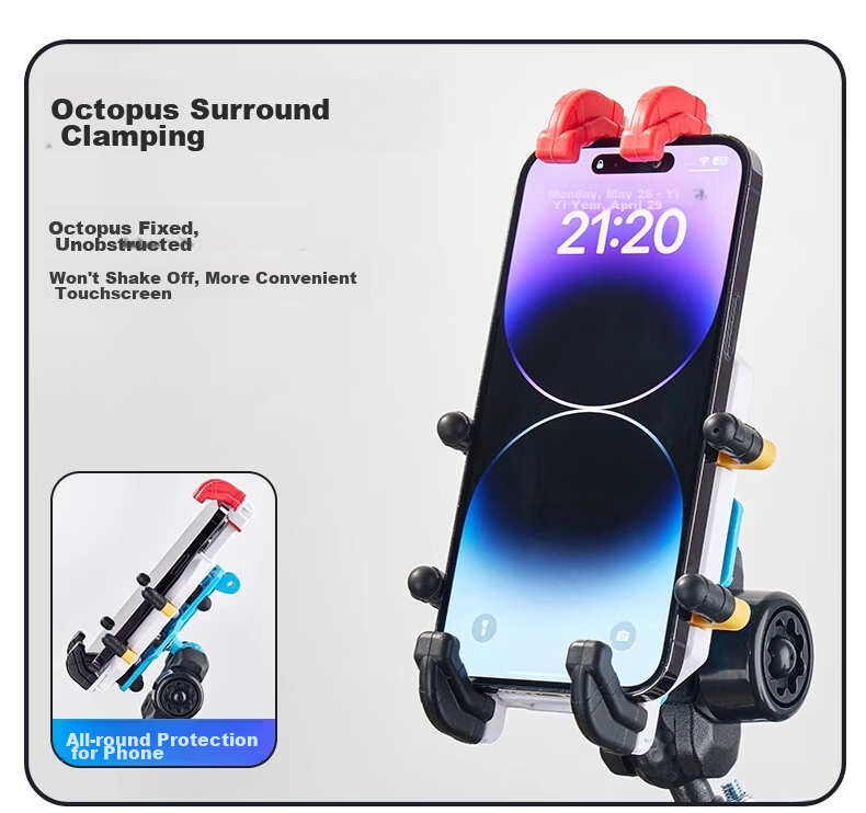 Forever Motorcycle Phone Holder Shockproof Anti-Shake Electric Vehicle Phone Mount Waterproof Compatible with Ninebot and Niu Electric Scooters 7
