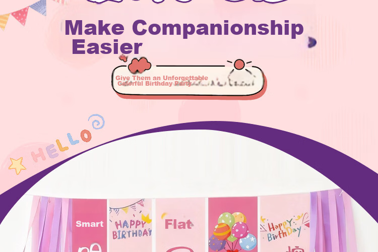 Birthday Party Decoration Banner for Girls Children's First Birthday Happy Party Balloons Backdrop 6