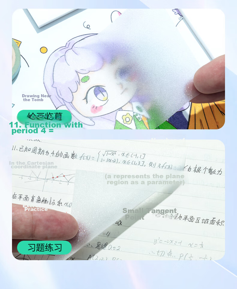 M&G Stationery Frosted Transparent Sticky Notes Labels Adhesive Strong Student Error Correction Note Paper Quick-Drying Writable Large Size 95*70mm YS-653 Exam Essential 13