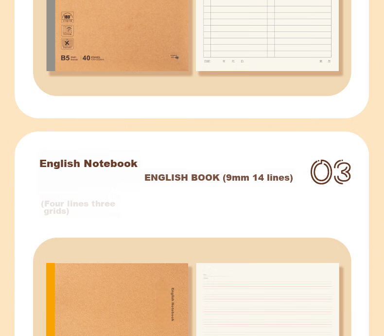 M&G Stationery B5 Math Error Book, Middle School English Correction Notebook, High School Student Error Organizer Tool, 40 Sheets Per Book MPYJPK59 10