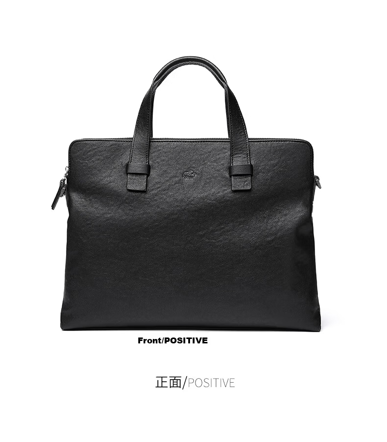 American Bison Men's Genuine Leather Business Briefcase Horizontal Casual Laptop Bag Birthday Gift 8