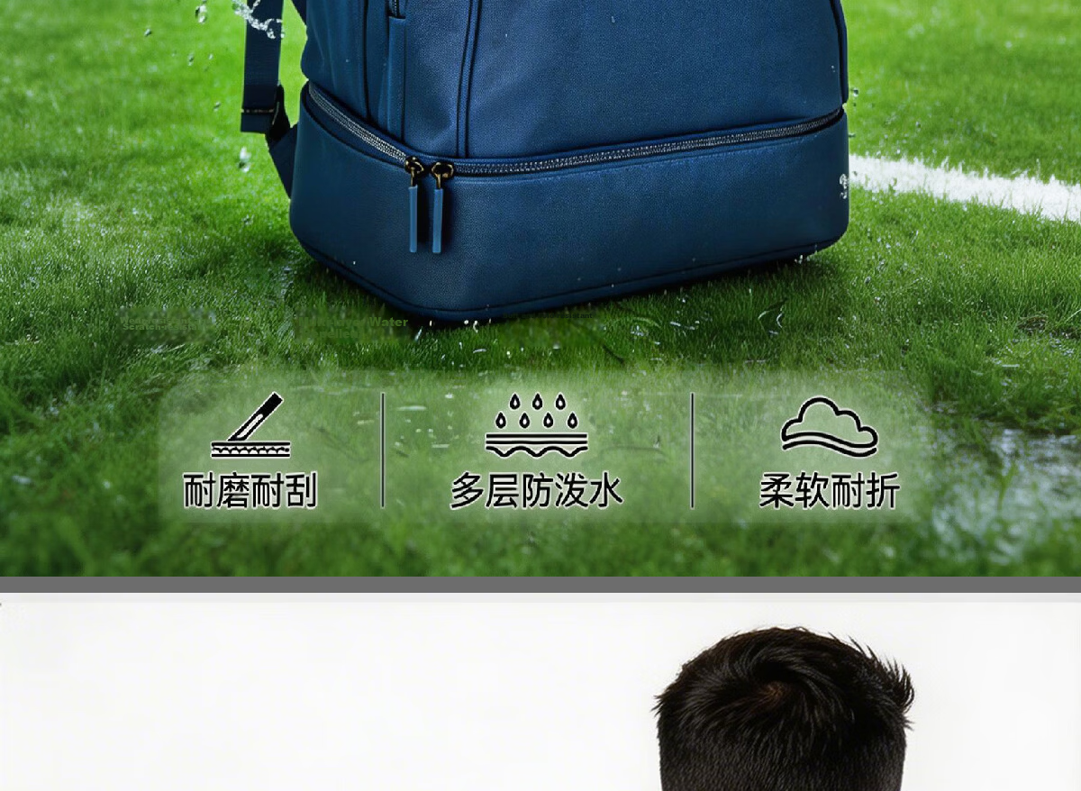 SUBURBIA Multifunctional Sports Backpack for Men Volleyball Soccer Training Bag with Shoe Compartment Black 5