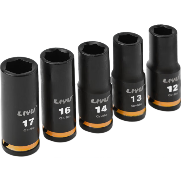 Liyu 1/2 Inch Large Air Pneumatic Hex Extended Thickened Industrial Grade Impact Socket 17MM for Electric Wrench