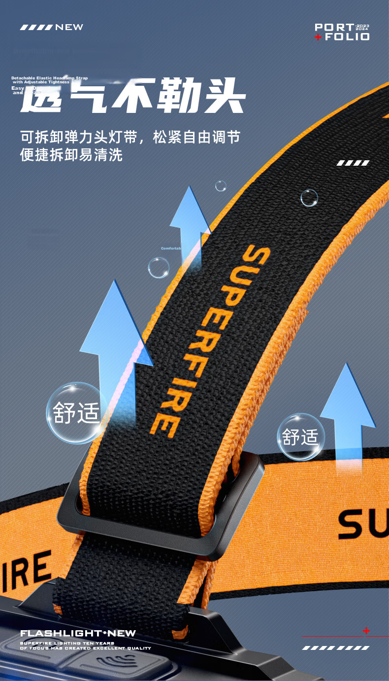 SupFire HL82 Headlamp, High Brightness, Long Battery Life, Outdoor Night Fishing, Motion Sensor, Waterproof, Head-Mounted Illumination Light for Beach Combing And Fishing 8