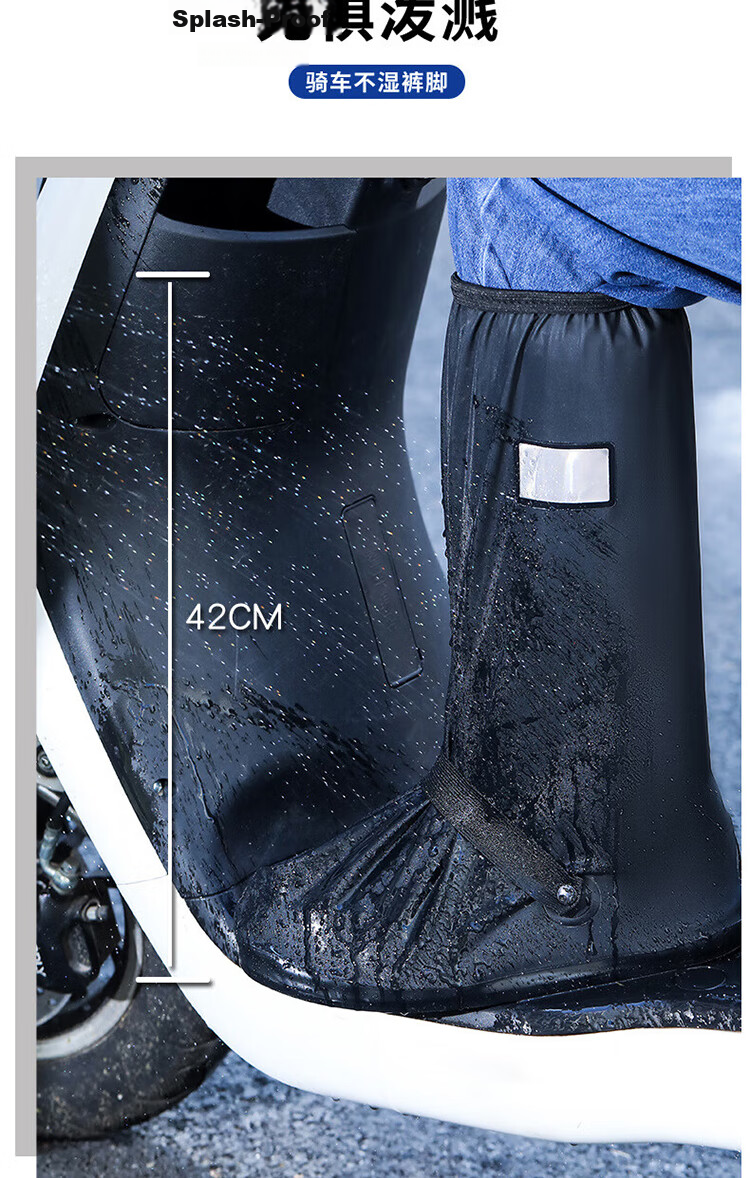 Aokyun Waterproof Shoe Covers Rain Shoe Covers Men Non-Slip Thickened Wear-Resistant Adult Outdoor Mountaineering Sandproof High Tube Foot Covers Rain Boots Non-Disposable Extended Full Coverage High  3